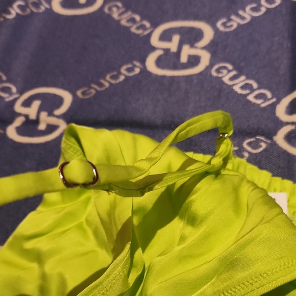 AERI Neon Green Silk Top SIZE M - Picture 11 of 11